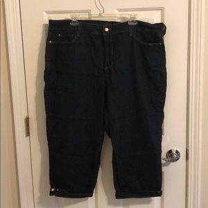 Cropped dark wash jeans